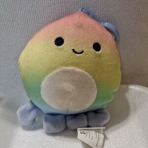 Squishmallows "Elodie" The‎ Rainbow Octopus Plush Keychain